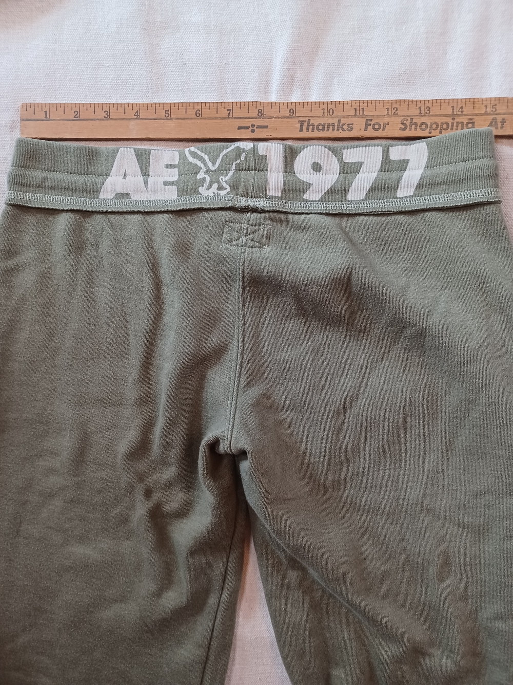 American Eagle Outfitters Olive Green Cropped Sweatpants Women's Size Medium - Picture 5 of 7